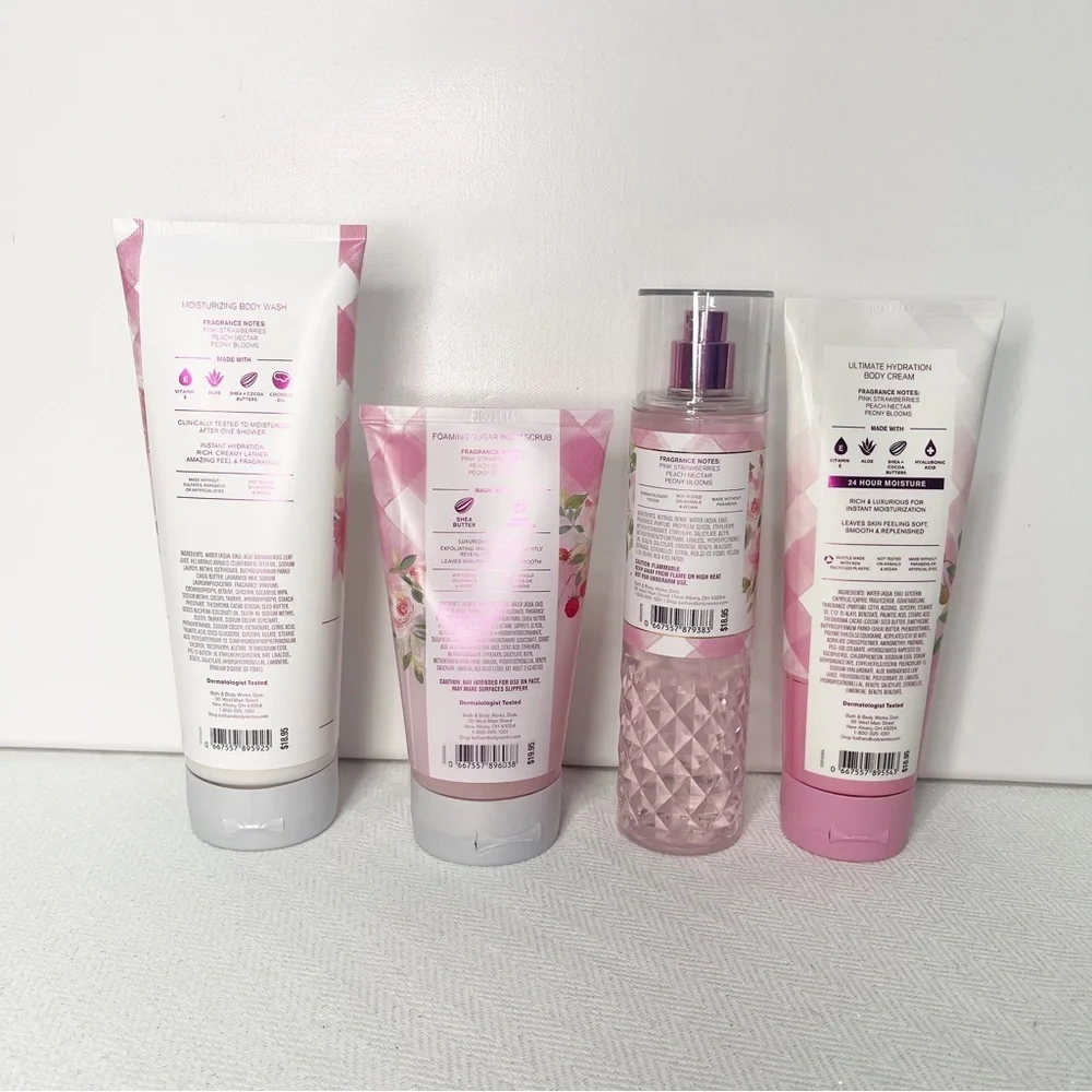 Bath & Body Works Gingham Gorgeous Gift Set Body Cream Scrub Nwt